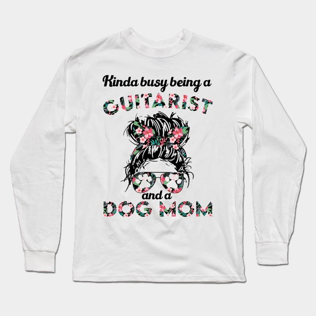 Guitarist girl and a dog lover . Perfect present for mother dad friend him or her Long Sleeve T-Shirt by SerenityByAlex